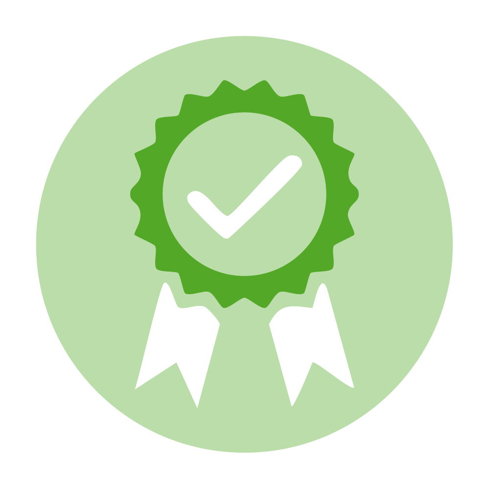 Icon ReTec   Zertifikat und Qualität rund